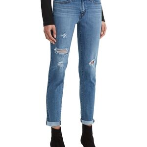 Levi's Blue Distressed Women’s Boyfriend Jeans - W32 L27